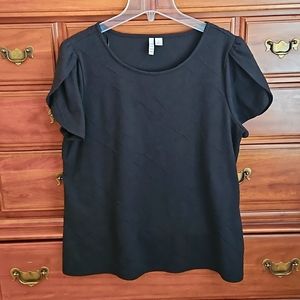 Black Floral Textures Blouse